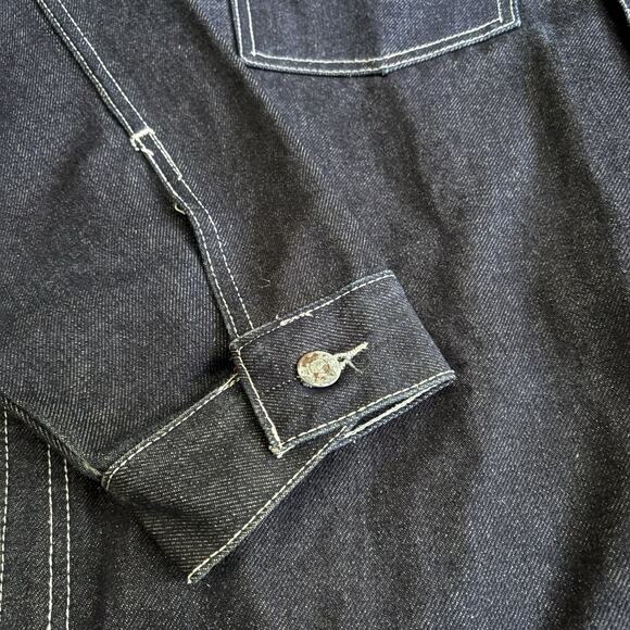 Vintage Iceberg Jeans Denim Jacket Snoopy Peanuts Size XXL Dark Blue NOS NWOT - Picture 3 of 5